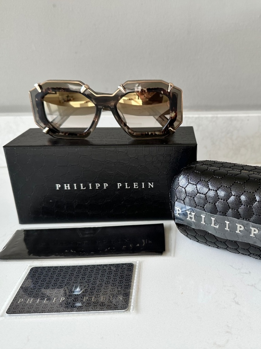 NWT | Philipp Plein | Geometric Supreme Star Sunglasses - SPP098V - Picture 5 of 7